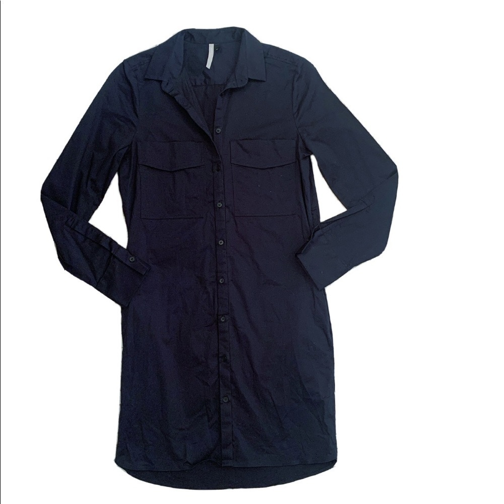 🛍 Topshop Navy Button Down Tunic Shirt Dress